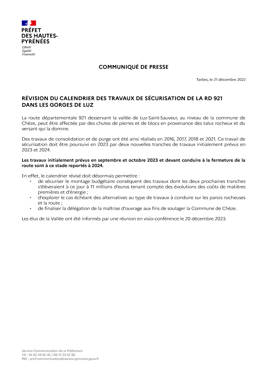 TRAVAUX GORGES