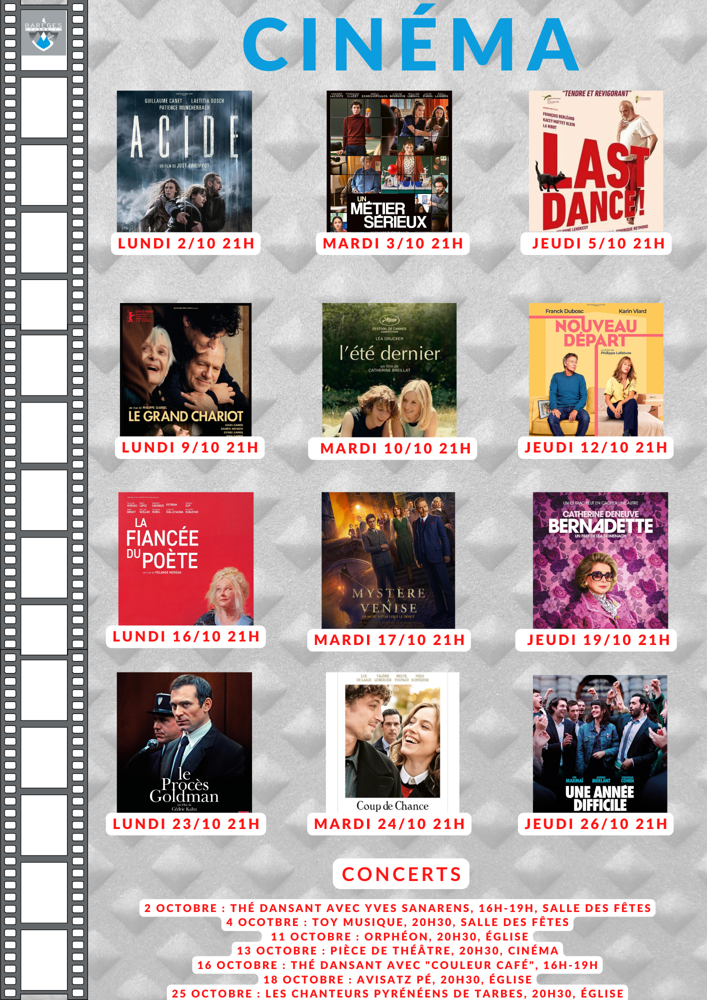 Ciné concerts Octobre